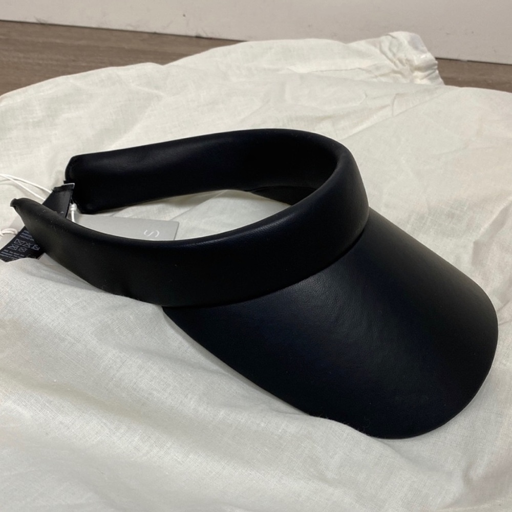 COS Black Leather Visor NWT
